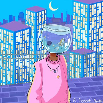 Artwork thumbnail, Cute Fish bowl girl by adecentartist1
