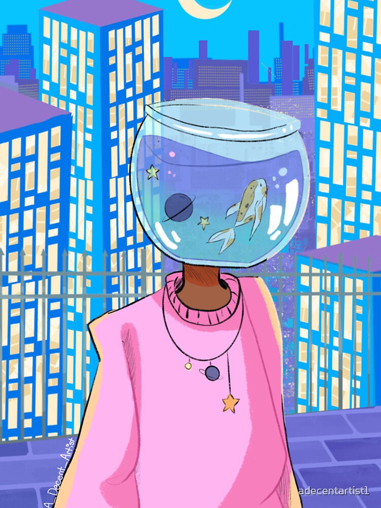Thumbnail 4 of 4, iPhone Case, Cute Fish bowl girl designed and sold by adecentartist1.
