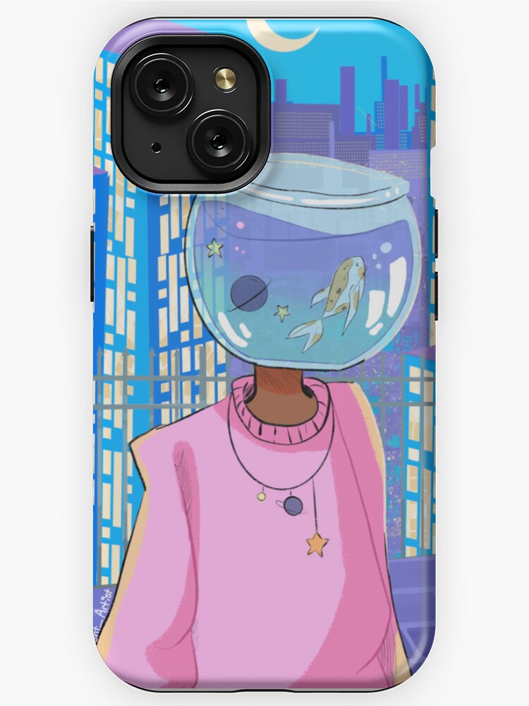 Thumbnail 1 of 4, iPhone Case, Cute Fish bowl girl designed and sold by adecentartist1.