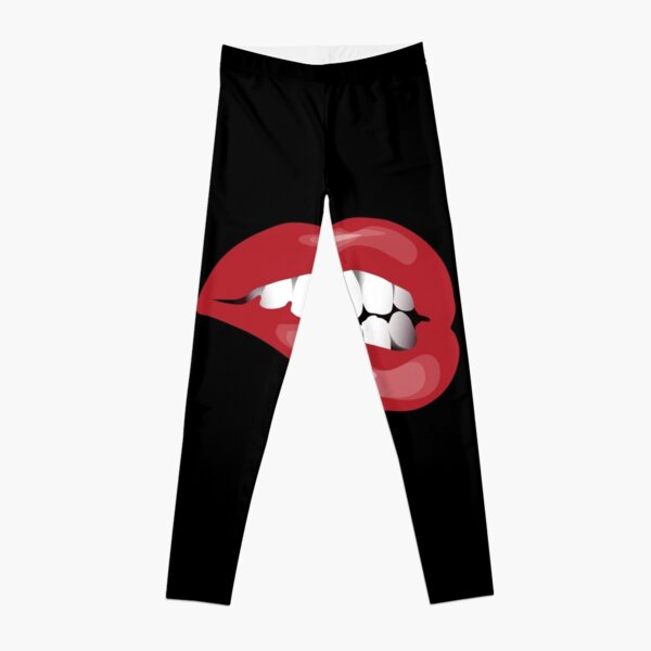 Red Hot Lips #biting lips Leggings