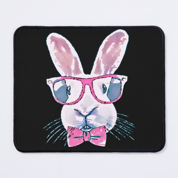 Item preview, Rabbit bunny Red glasses Watercolor designed and sold by Collagedream.