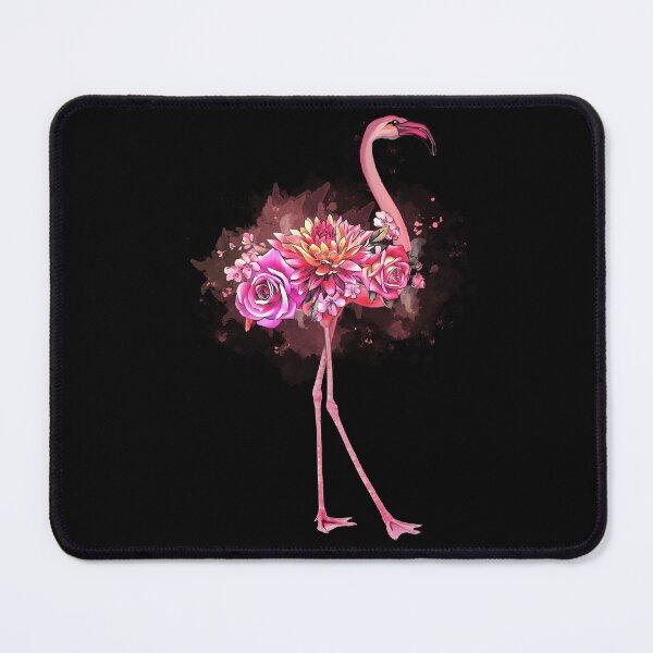 Item preview, Flamingo and Pink flowers watercolor designed and sold by Collagedream.