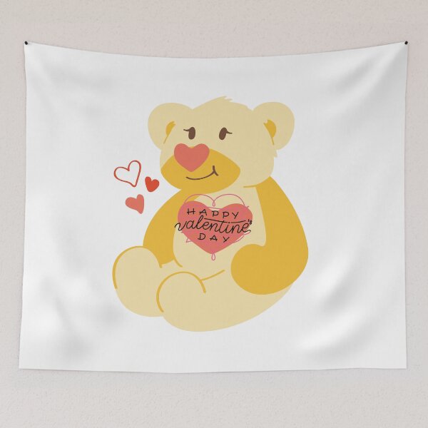 Item preview, Happy Valentine's Day in the hands of a bear as a gift designed and sold by Scopestor.