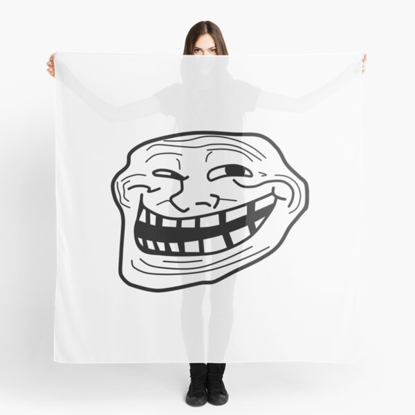 Troll Face Scarves Redbubble - crying troll face roblox id