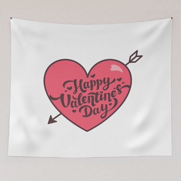 Item preview, Happy Valentine's Day and a heart wounded by the arrow of love designed and sold by Scopestor.
