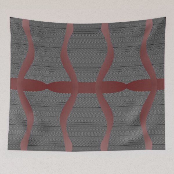 Item preview, Pink Stripe Abstract Black Curves with Phasing Visual Effect designed and sold by rgbguy.