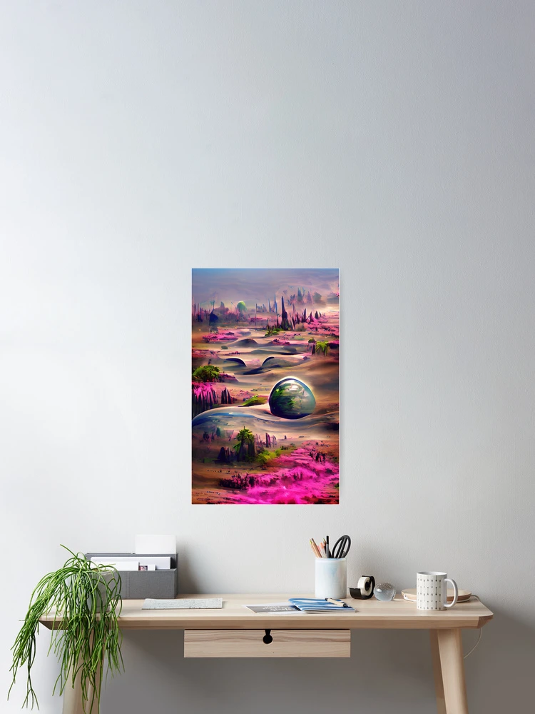 Thumbnail 2 of 3, Poster, Fallen Planet designed and sold by Ethereal Lab AI.