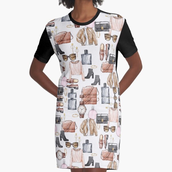 Item preview, Fashion patterned background with clothes and accessories designed and sold by The-Lerach.