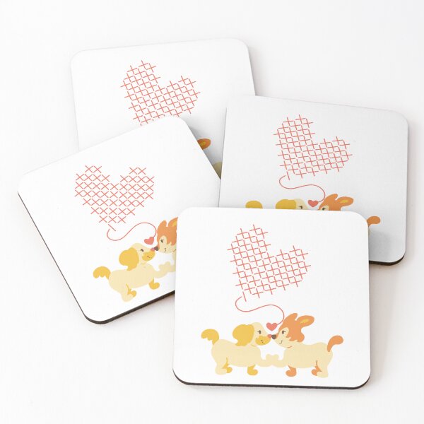 Item preview, A kiss of love between two dogs on Valentine's Day results in a large red heart indicative of love designed and sold by Scopestor.