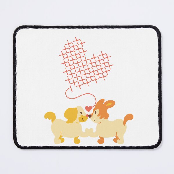 Item preview, A kiss of love between two dogs on Valentine's Day results in a large red heart indicative of love designed and sold by Scopestor.