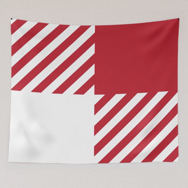 Item preview, Red and White Large Gingham Checked Square Lines Geometric Shape designed and sold by Moyanana.