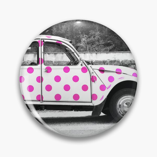 Item preview, Pink Polka Dot Citroen 2CV designed and sold by Susan Maxwell Schmidt.