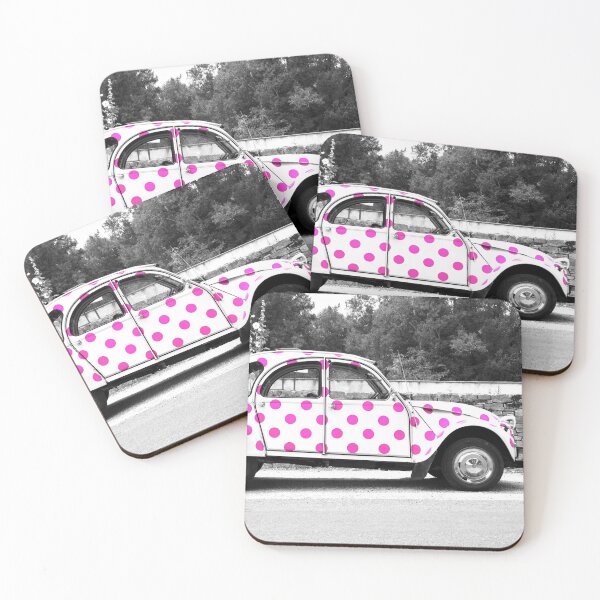 Item preview, Pink Polka Dot Citroen 2CV designed and sold by Susan Maxwell Schmidt.