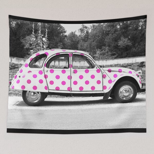 Item preview, Pink Polka Dot Citroen 2CV designed and sold by Susan Maxwell Schmidt.