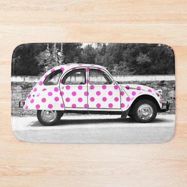 Item preview, Pink Polka Dot Citroen 2CV designed and sold by Susan Maxwell Schmidt.