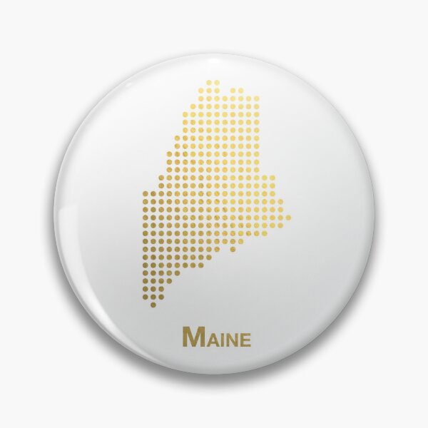 Item preview, Maine gold dotted map designed and sold by captaingursel.