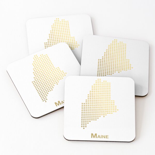 Item preview, Maine gold dotted map designed and sold by captaingursel.