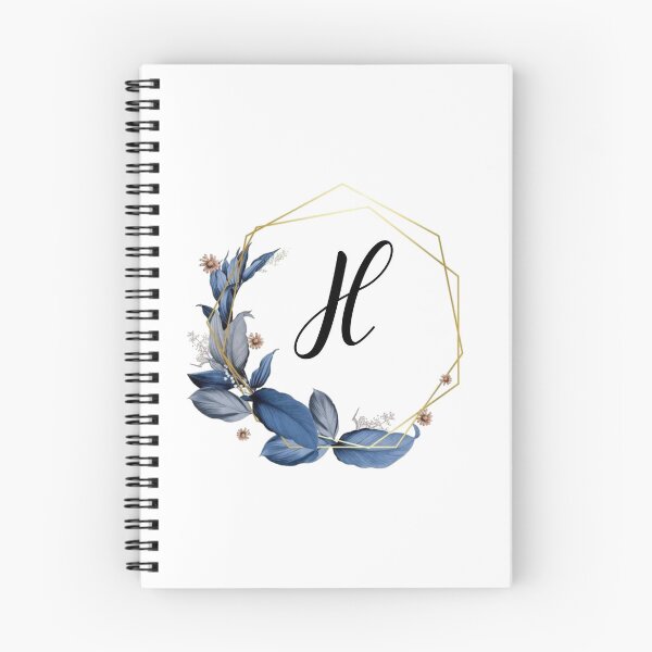 Item preview, Monogram Gold Frame with Blue Leaves | Monogram Letter H designed and sold by JustSeasons.
