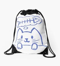 Cute Hungry Cat Drawstring Bag
