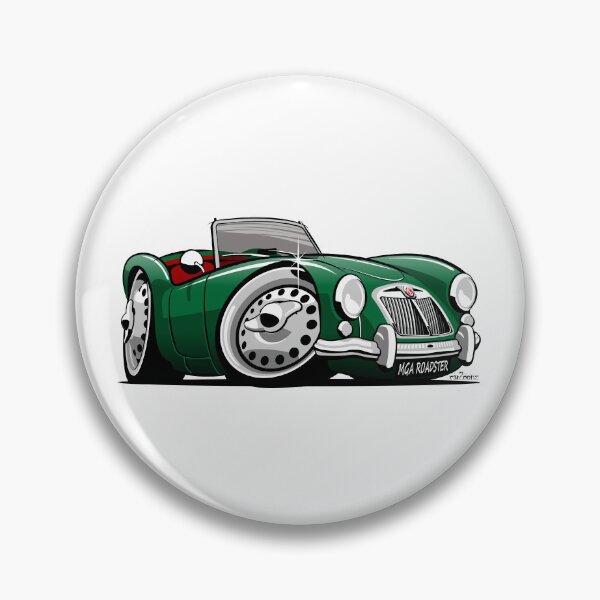 Artikelvorschau, MG MGA Roadster Karikatur grün entworfen und verkauft von car2oonz.