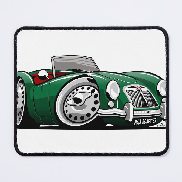 Item preview, MG MGA roadster caricature green designed and sold by car2oonz.