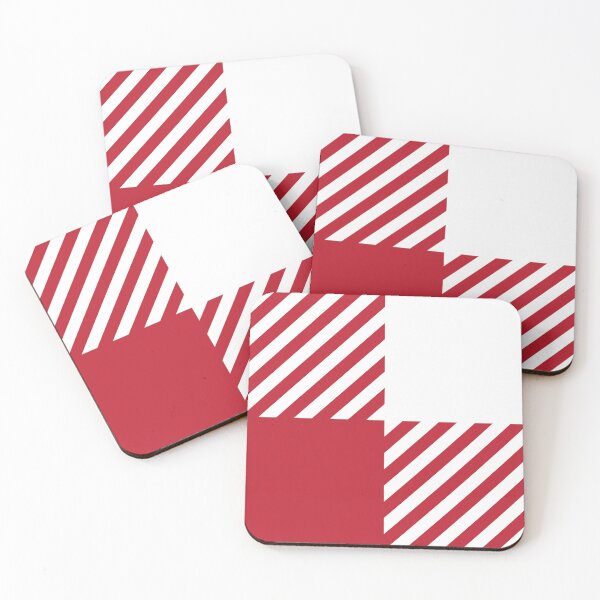 Item preview, White and Red Large Gingham Checked Square Lines Geometric Shape designed and sold by Moyanana.