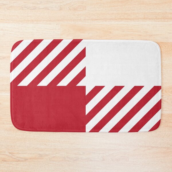Item preview, White and Red Large Gingham Checked Square Lines Geometric Shape designed and sold by Moyanana.