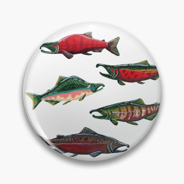 Item preview, Pacific Salmon in Gouache designed and sold by paintedpansy.