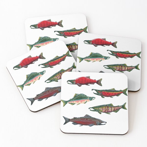 Item preview, Pacific Salmon in Gouache designed and sold by paintedpansy.