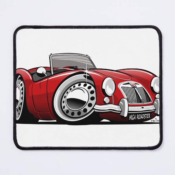 Item preview, MG MGA roadster caricature red designed and sold by car2oonz.