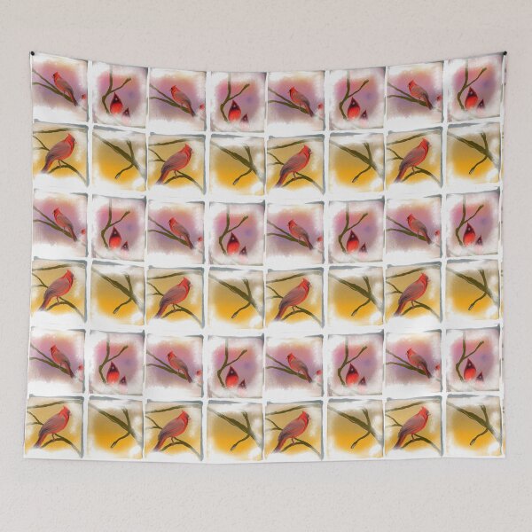 Item preview, Cottage Window Cardinals designed and sold by SnakeRiverRose.