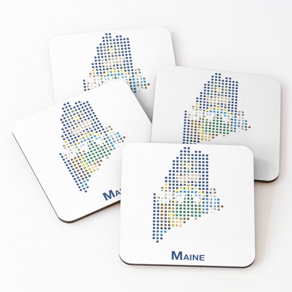 Item preview, Maine state flag dotted map designed and sold by captaingursel.