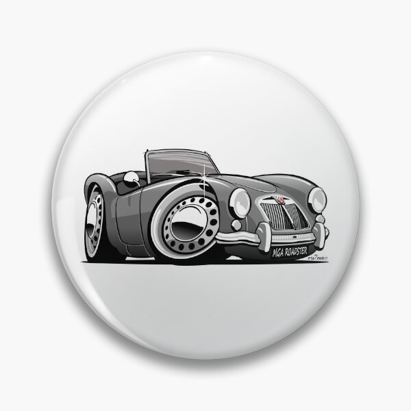 Artikelvorschau, MG MGA Roadster Karikatur Silber entworfen und verkauft von car2oonz.
