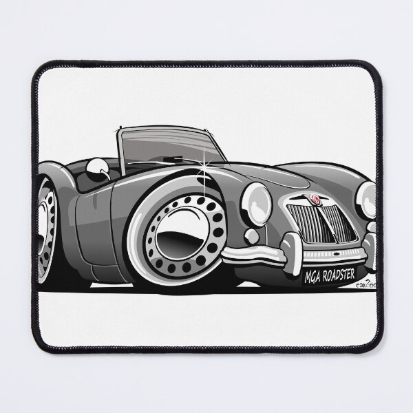 Item preview, MG MGA roadster caricature silver designed and sold by car2oonz.