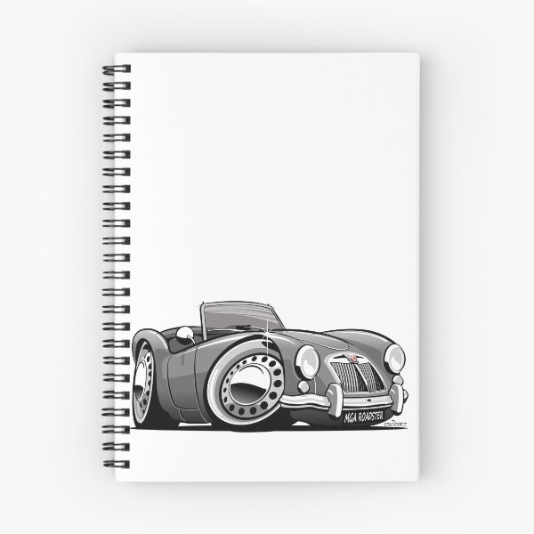 Item preview, MG MGA roadster caricature silver designed and sold by car2oonz.