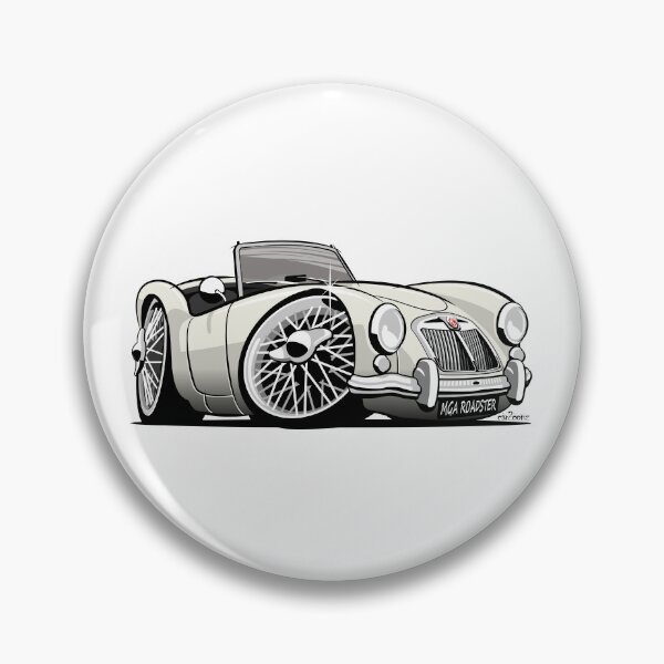 Aperçu de l'œuvre MG MGA roadster caricature blanche créée et vendue par car2oonz.