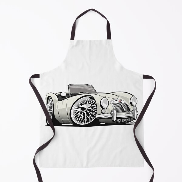 Item preview, MG MGA roadster caricature white designed and sold by car2oonz.