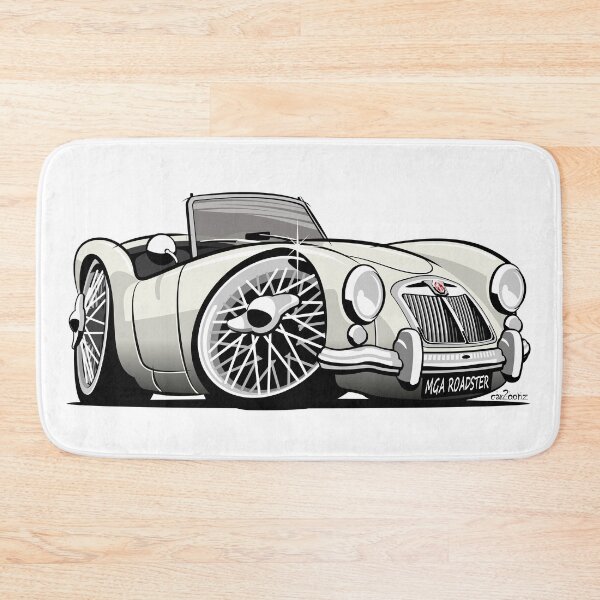 Item preview, MG MGA roadster caricature white designed and sold by car2oonz.