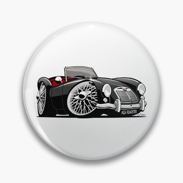 Item preview, MG MGA roadster caricature black designed and sold by car2oonz.
