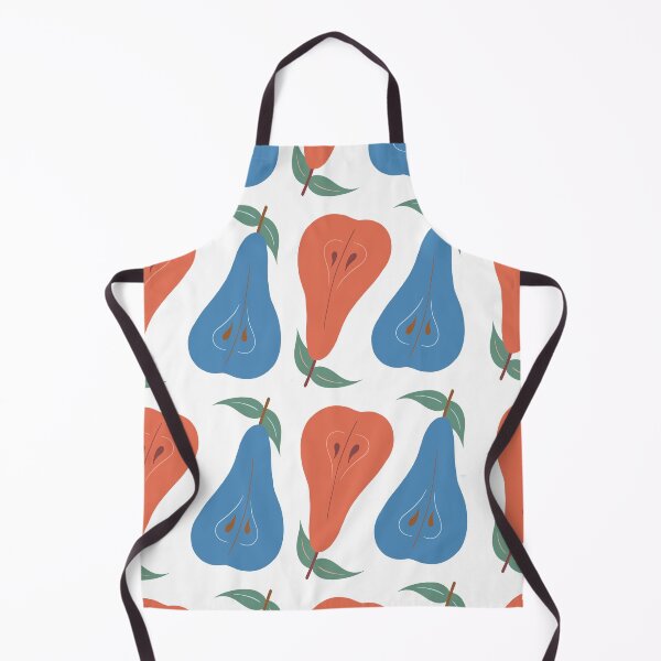 Item preview, Patrón de pera sin costuras. Dibujar a mano ilustración color azul y coral sobre fondo blanco. designed and sold by Deviarty.