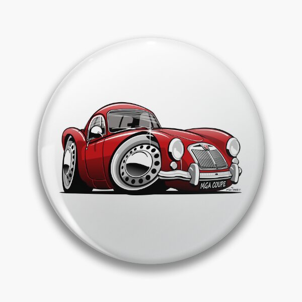 Artikelvorschau, MG MGA Coupé Karikatur rot entworfen und verkauft von car2oonz.