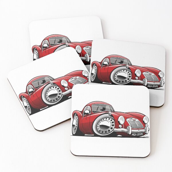 Artikelvorschau, MG MGA Coupé Karikatur rot entworfen und verkauft von car2oonz.