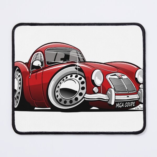 Artikelvorschau, MG MGA Coupé Karikatur rot entworfen und verkauft von car2oonz.