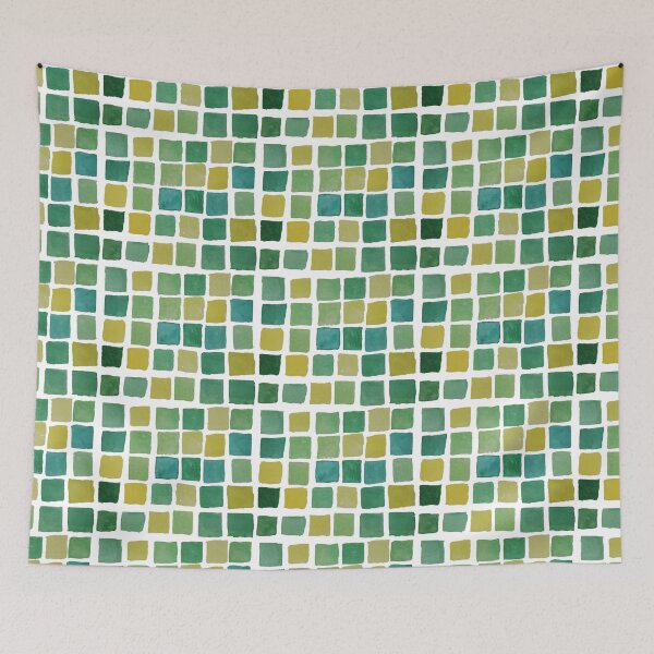 Item preview, Green watercolor tiles pattern designed and sold by Laura_S _13.