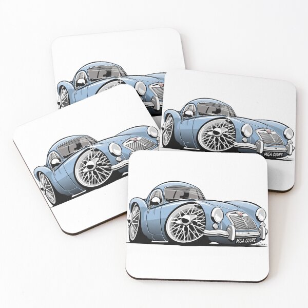 Artikelvorschau, MG MGA Coupé Karikatur blau entworfen und verkauft von car2oonz.