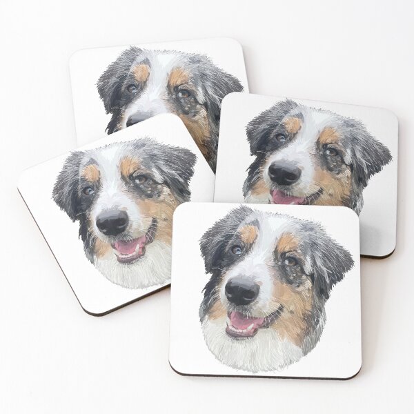 Artikelvorschau, Frankie Australian Shepard Farbblock entworfen und verkauft von doodle-mittens.