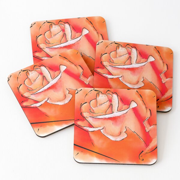 Item preview, Orange Rose Bud In Abstract Watercolor designed and sold by KirtTisdale.