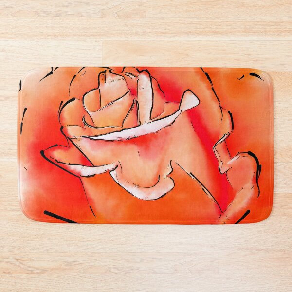 Item preview, Orange Rose Bud In Abstract Watercolor designed and sold by KirtTisdale.