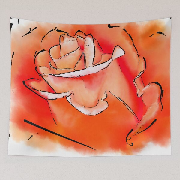Item preview, Orange Rose Bud In Abstract Watercolor designed and sold by KirtTisdale.