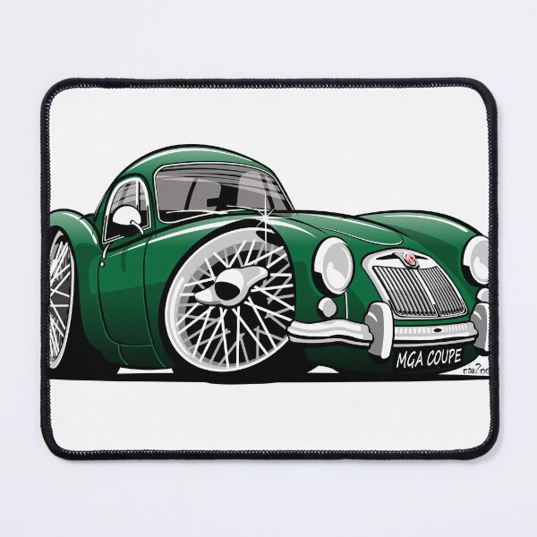 Artikelvorschau, MG MGA Coupé Karikatur grün entworfen und verkauft von car2oonz.